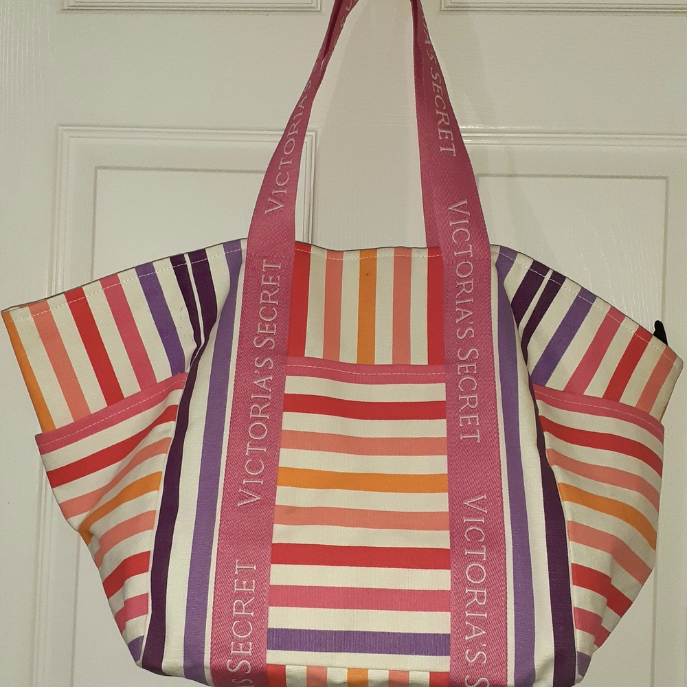 Victoria's Secret Multicolor Striped Tote Bag